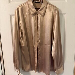 Elegant Satin Beaded Gold Blouse
